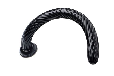 19 Inch Hosed Anal Snake Hose Dildo Big Black Ribbed Suction Cup AF505