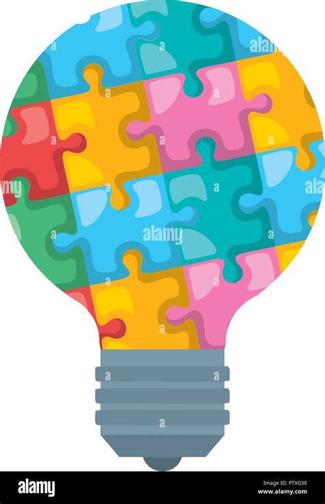 Bulb Light Idea With Puzzle Pieces Stock Vector Image Art Alamy