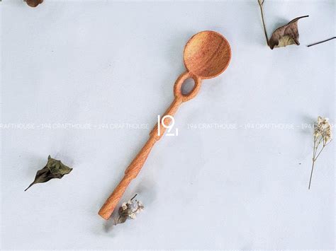 Carved Wooden Spoon With Hole Handle Perfect Gift for Camping - Etsy