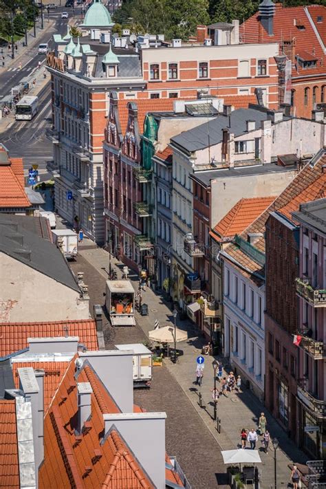 Calles Del Casco Antiguo De Torun Vistas Desde Arriba Foto De Archivo