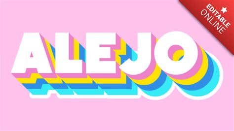 Alejo Pink Yellow Green Vintage 3d Text Effect Generator