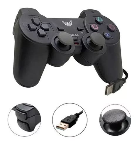 Controle Joystick Pc Ps E Ps Preto Usb Parcelamento Sem Juros