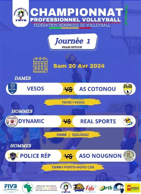 Championnat professionnel de volleyball du Bénin De grosses affiches