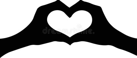 Hands Heart Silhouette Vector Stock Vector - Illustration of vector ...