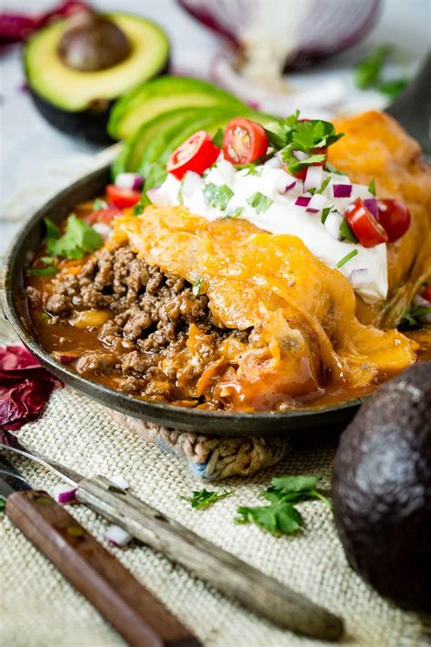 Enchilada Style Ground Beef Burritos Oh Sweet Basil