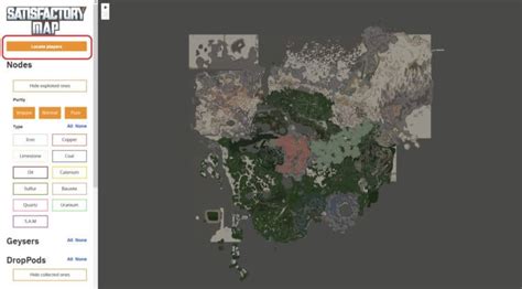 Satisfactory Interactive Map Of The World Resources Disks Geysers