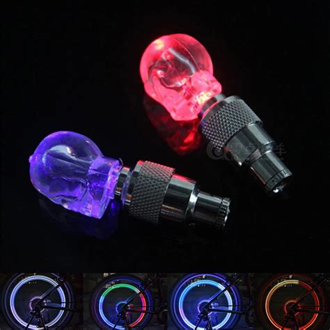 Pcs Skull Mix Led Flash Light Neon Lamp Night Bike Car Tire Tyre Wheel