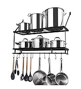 Amazon Kes Inch Kitchen Pan Pot Rack Wall Mounted Hanging