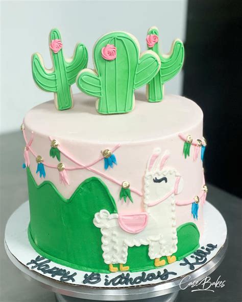 Cactus Llama Cake Casebakes Cookies