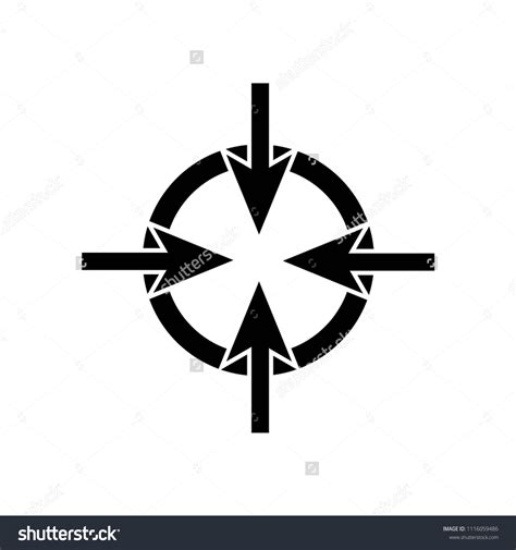 Vektor Stok Four Arrows Pointing Center Circle Icon Tanpa Royalti 1116059486 Shutterstock