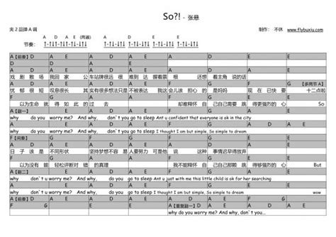 【吉他谱】《so》 张悬 修正版 飞啦不休