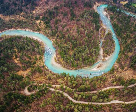 Aerial view of sava river containing above, aerial, and background