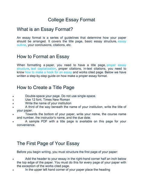 College Essay Structure