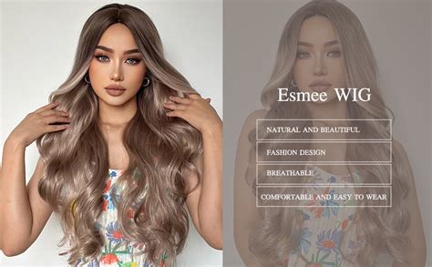 Esmee Long Wavy Ombrer Brown To Ash Blonde Wig For Women Highlight