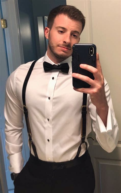 Black Tie Tuxedo Buff Guys Mens Braces Sensual Braces Suspenders