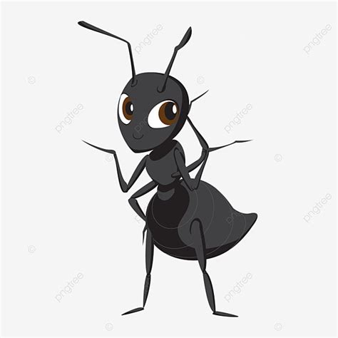 Ant Character Vector Art PNG, Black Ant Cartoon Character, Black Ant ...