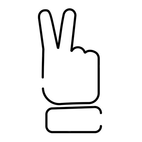 Premium Vector | Peace sign emoji finger gesture line art vector icon ...