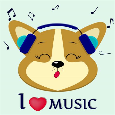 Dog Listening To Music Cartoons Illustrations, Royalty-Free Vector Graphics & Clip Art - iStock