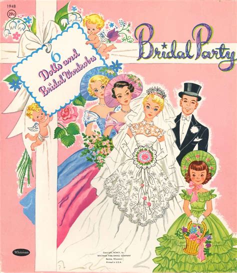 Vintage Original 1955 BRIDAL PARTY Paper Doll WHITMAN 1948 PRETTY