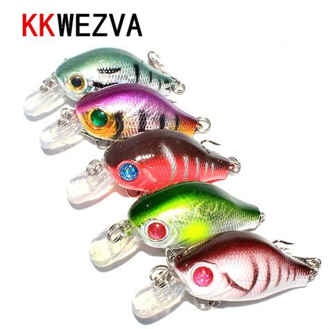 KKWEZVA 5 5cm 8 5g 5pc Wobble Pesca Crankbait Hard Crank Bait Tackle