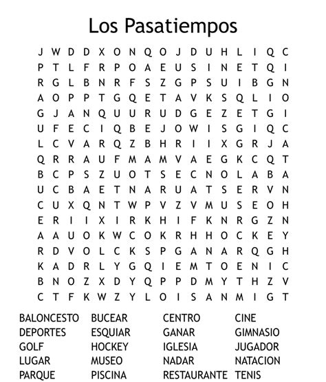 Los Pasatiempos Word Search Wordmint