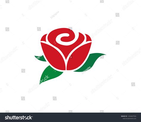 Rose Flower Logo Template Icon Vector Stock Vector Royalty Free