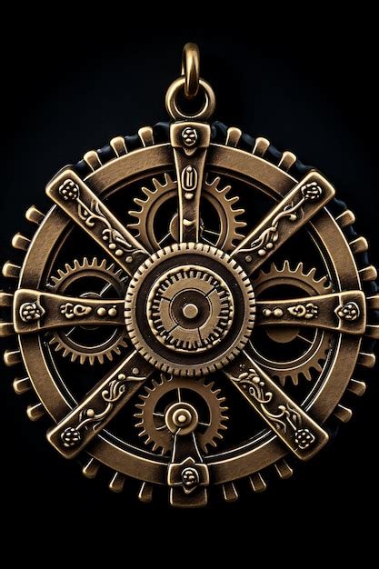 Premium Photo Isolated Of Steampunk Gear Amulet Steampunk Themed