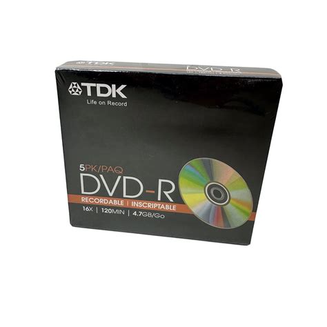 Tdk Dvd R Recordable Inscriptable Media X Min Gb Pack Cds