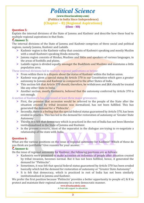 Ncert Solutions For Class Political Science Part Chapter