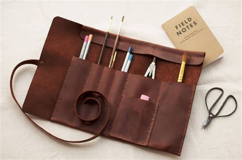 Leather Roll Artist Roll Leather Pencil Roll Leather Pencil Case