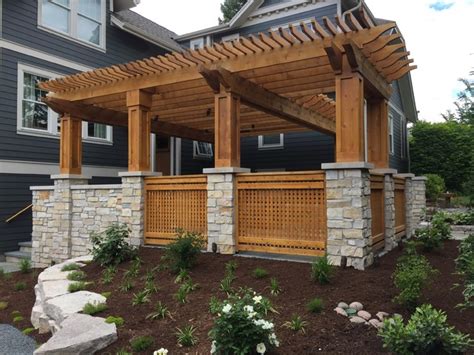 Downers Grove Pergola Bluestone Patio With Natural Stone Walls