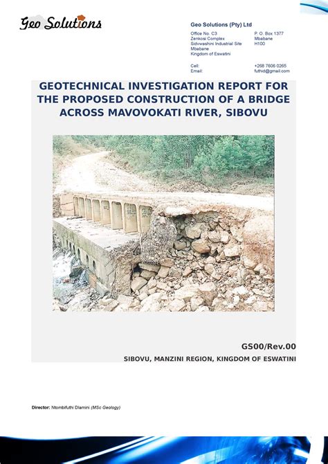 Geotechnical Investigation Report Sibovu Geo Solutions Pty Ltd