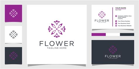 Flower logo vector design template. 15238443 Vector Art at Vecteezy