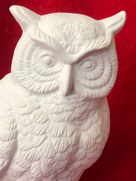 Owl In Ceramic Bisque Ready To Paint