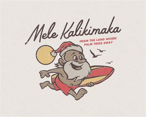 Mele Kalikimaka Bing Crosby Tan Santa Hawaii Retro Christmas