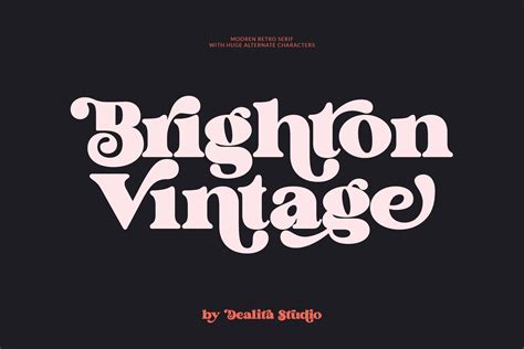 Brighton Vintage - Modern Serif Font – Free Display Fonts, Fonts ...