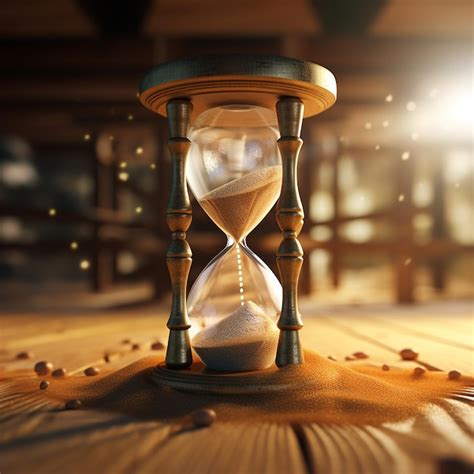 Premium Photo Hourglass With Falling Sand And Coins 3D Render