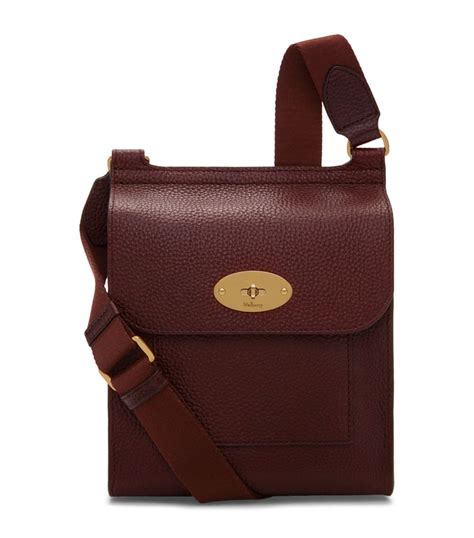 Mens Mulberry Burgundy Small Antony Messenger Bag Harrods UK