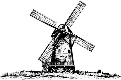 Dutch Windmill Drawing