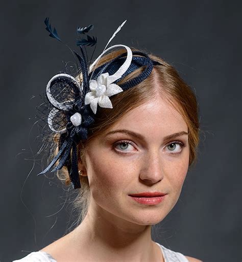 Items Similar To Navy And White Fascinator Headpiece For The Weddings Races Parties New Item