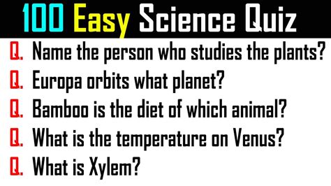 Easy Science Experiment Questions