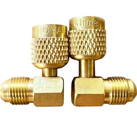 Переходник угловой (5/16"M х 1/4"F, 90°, с R410А на R22, 2 шт) Royal ...