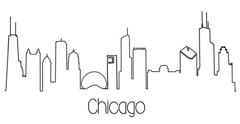 Chicago Skyline Silhouette Wallpaper