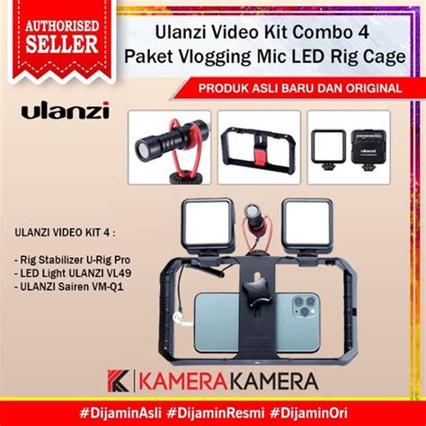 Jual Ulanzi Video Kit Combo 4 Paket Vlog Buat Vlogging Mic LED Rig Cage