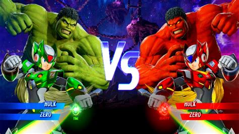 Hulk Zero Vs Red Hulk Red Zero Very Hard Ai Marvel Vs Capcom Youtube