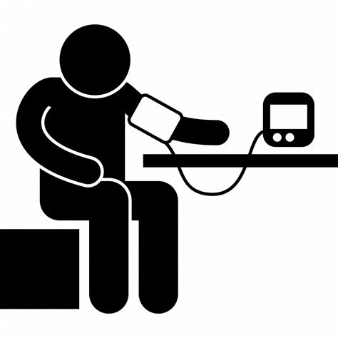 Blood Pressure Check Equipment Man Medical Self Test Icon