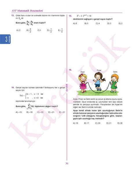 AYT MATEMATİK DENEMELERi Karekök Yayıncılık