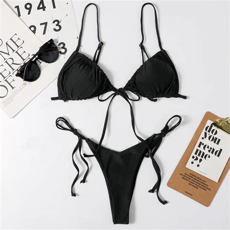 Sexy Brasileño Micro Bikini Mujer String Traje De Baño Mujer Tanga Bikinis Set Swim Beach Wear