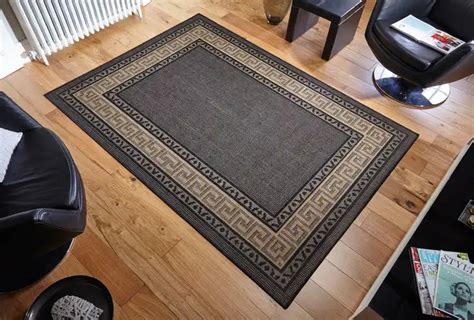 Greek Key Flatweave Black Rugs Buy Black Rugs Online From Rugs Direct