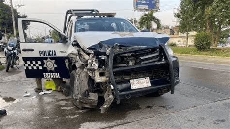 Una oficial lesionada choca patrulla de policía en Poza Rica